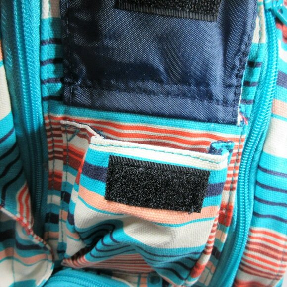 KAVU colorful offwhite striped canvas Banded Rope sling bag 11 x 17  NWT main image 6
